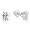 Pompeii3 1.70 cttw 14K White Round Cut Studs Earrings Screw Back - 2 of 4