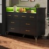 Modern 8-Drawer Dresser with RGB LED Lights, App-Controlled Wide Bedroom Chest, Power Outlets & USB Ports for Gaming, or Living Room - 2 of 4
