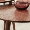 Sapphtopaz 33.5" Mid-Century Modern Pebble Shaped Coffee Table, Oval Oak Center Table with Staggered Design, Small Living Room Table Low Table - 3 of 4