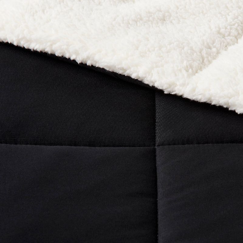 Faux Shearling Washed Microfiber Reversible Comforter - Room Essentials™, 5 of 6