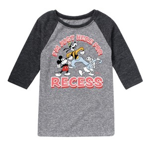 Boys' - Disney - I'm Just Here For Recess Raglan Graphic T-Shirt - 1 of 4
