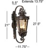 John Timberland Casa Marseille Vintage Rustic Outdoor Wall Light Fixture Bronze Scroll 27 1/2" Hammered Glass for Post Exterior Barn Deck House Porch - 4 of 4