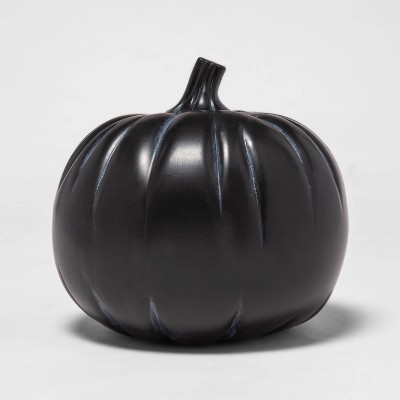 Pumpkin Matte Black Halloween Decorative Sculpture - Hyde & EEK! Boutique™