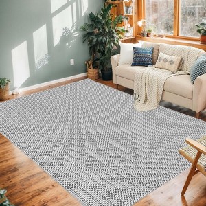 Large Modern Printed Accent Carpet with Non-Slip Backing, Non-Shedding Contemporary Woven-Style Indoor Floor Carpet - 1 of 4