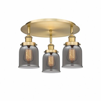 Bell - 3 Light Flush Mount In Art Deco Style-9.25 Inches Tall and 16.75 Inches Wide