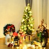 Costway 3ft Pre-Lit Christmas Entrance Tree In Urn w/ 40 LED Light Red Berries Pine Cone - 3 of 4