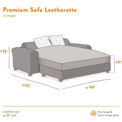 Espresso Extra Large Faux Leather Dog Sofa with Wood Frame