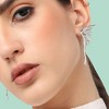 SOHI Women's Silver  Metallic Wing Drop Earrings - 3 of 3