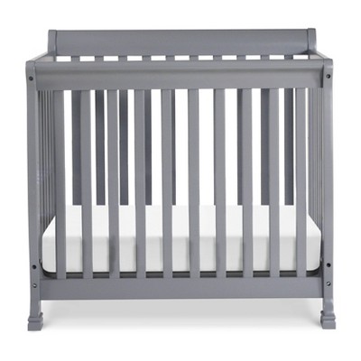 Gray Convertible Mini Crib with Twin Bed Option