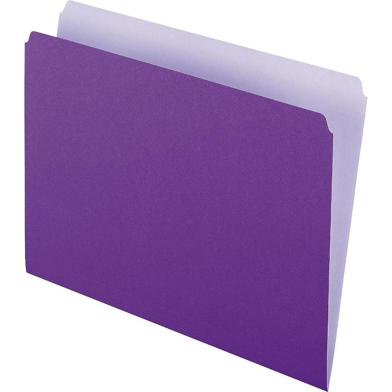 Pendaflex Colored File Folders Straight Top Tab Letter Lavender/Light Lavender 100/Box 152LAV, 2 of 3