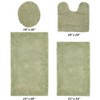 Edge Bath Rug 100% Premium Cotton Ultra-Soft Water Absorbent Tufted Solid Reversible 4 Piece Bathroom Rug Set for Machine Washable Bathmat - 2 of 2