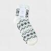 Women's Snowflake Geo Double Lined Cozy Ankle Socks - Auden™ Ivory/Black 4-10 - 2 of 3