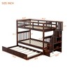 Grungis Twin Over Twin Loft Bed with Trundle,Bunk Bed with Staircase and Guardrails Can Divided Into 2 Beds,Loft and Bunk Bed for Bedroom - 3 of 4