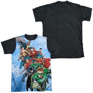 Men's JLA Heroes Unite Short Sleeve Costume T-Shirt - 1 of 4