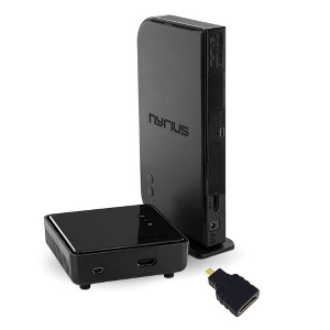 Nyrius ARIES Home HDMI Digital Wireless Transmitter & Receiver for HD 1080p Video Streaming with IR Remote Extender - Black - 1 of 4