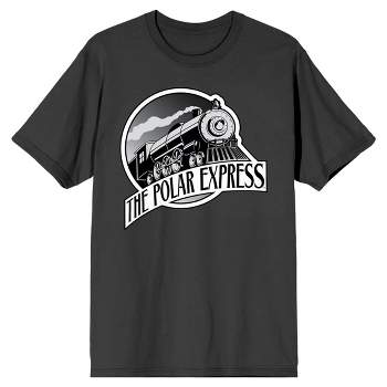 Polar Express Train Logo Crew Neck Short Sleeve Charcoal Men's T-shirt