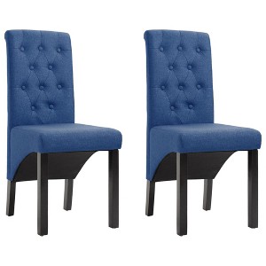 vidaXL Dining Chairs 2 pcs Blue Fabric - 1 of 4