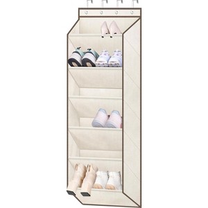 Space-Saving Over-The-Door Organizer with Deep Pockets - Narrow Profile Hanging Rack Stores Boots & Shoes in Minimal Closet Space - 1 of 4
