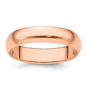 Black Bow Jewelry 2mm to 6mm 14K Rose Gold Half Round Standard Fit Band - 1 of 4
