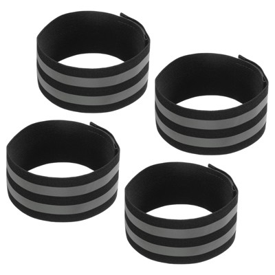 Unique Bargains Reflective Bands for Arm Wrist Ankle Leg 14x2 Inch Strip Green 4 Pack