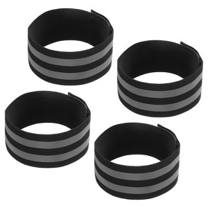 Unique Bargains Reflective Bands for Arm Wrist Ankle Leg 14x2 Inch Strip Green 4 Pack - 1 of 4