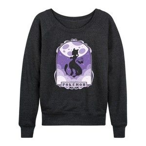 Women's - Pokémon - Mewtwo Mew Celestial Lightweight French Terry Wide Neck Long Sleeve Shirt - 1 of 4