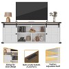 Coolmee 70 inch TV Stand for up to 75 Inch TVs with Power Outlet, Farmhouse Entertainment Center with Sliding Barn Doors and Storage Cabinets - 4 of 4