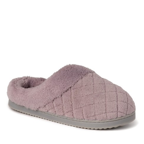 Women's dearfoams quilted velour best sale clog slippers