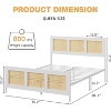 Acekool Bohemian Rattan Platform Bed Frame with Headboard, Strong Metal Slats, No Box Spring Needed, Noise-Free Design - 2 of 4