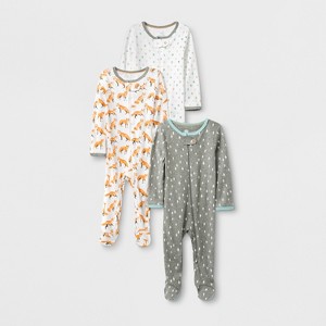 Baby 3pk Fox & Fern Pajama - Cloud Island 6-9M, Kids Unisex, MultiColored