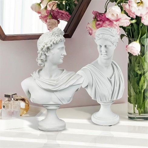 Design Toscano Diana of Versailles and Apollo Belvedere Bonded Marble Greek  Bust Statues: Set of Two