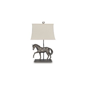 Signature Design by Ashley Sandorman Poly Table Lamp, Bronze Finish, 26" Height, Rectangular Bell Shade - 1 of 4