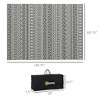 Reversible Outdoor Rug, Waterproof Plastic Straw Mat for Camping, Patio, or Picnic, Gray & Cream Boho Design - 3 of 4