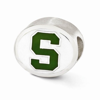 Black Bow Jewelry Sterling Silver & Enamel Michigan State University Collegiate Bead