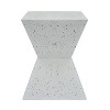 Kumasinova 18.2" White Terrazzo Finish Prismatic Symmetry Concrete Outdoor Side Table,Weather-Resistant Accent End Table for Patio,Garden&Poolside - 3 of 4