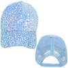 Anna-Kaci Women's Sparkly Sequin Baseball Cap Messy Low Bun Ponycap Velvet Mesh Trucker Hat - 2 of 4