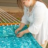Sunnydaze 2-Person Quilted Printed Fabric Spreader Bar Hammock/Pillow with S Hooks and Hanging Chains - 450 lb Weight Capacity - 2 of 4