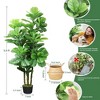 LOVMOR 6ft Artificial Tree Indoor with Woven Seagrass Plant Basket, Artificial Fiddle Leaf Fig Tree Fake Tree Faux Plant Indoor for Living Room Office - image 2 of 4