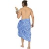 HAPPY BAY Men's Pareo Beach Wrap Bath Swim Sarong One Size Royal Leaves - 3 of 4