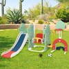 5 in 1 Toddler Slide and Swing Set, Kids Slide Climber for Toddlers, Playset with Adjustable Swing and Basketball Hoop,Soccer Golf, Ring Toss Game - 4 of 4