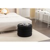 CAVINAS Storage Bench Ottoman with Storage Velvet Round Footstool with Wooden Shelving - 4 of 4