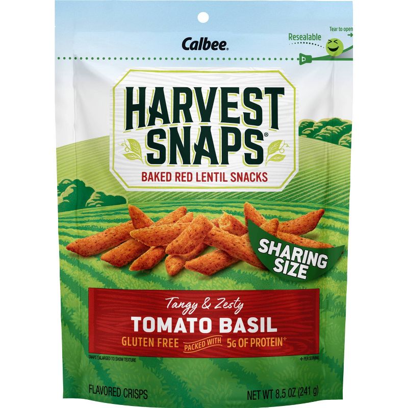 Harvest Snaps Tomato Basil Baked Red Lentil Snacks - 8.5oz, 1 of 4