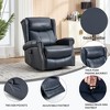 Heat Massage Recliner Chair with Rocker & 360° Swivel, Manual Handle, Fabric Upholstery for Living Room - 3 of 4