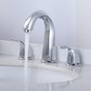 WOWOW 8 in. Widespread Double Handle Gooseneck Bathroom Faucet with Pop-up Drain in Matte Black - 3 of 4