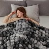Attop Faux Fur Throw Blanket for Couch, Cozy Soft and Fuzzy Plush Rabbit Fur Bubble Blanket for Sofa Bedroom Living Room - 3 of 4