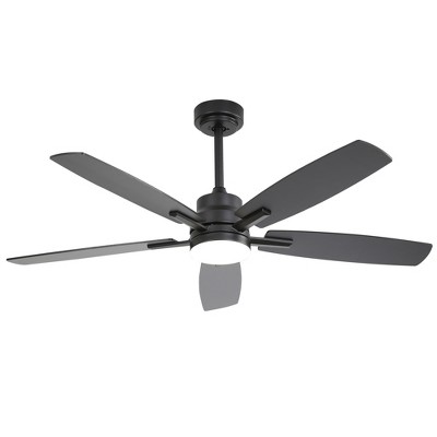 Ceiling Fans with Lights and Remote - 52 Inch Flush Mount Ceiling Fan with Noiseless Reversible DC Motor Timer LED Ceiling Fan for Bedroom Living Room