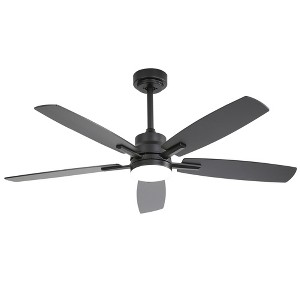 Ceiling Fans with Lights and Remote - 52 Inch Flush Mount Ceiling Fan with Noiseless Reversible DC Motor Timer LED Ceiling Fan for Bedroom Living Room - 1 of 4