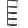 5-Shelf Light Duty Plastic Storage Shelves, Medium Modular Shelving Unit Storage Organizer for Bathroom - 3 of 4
