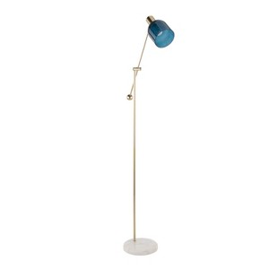 73" Marcel Floor Lamp Blue/Gold/White - LumiSource: Sleek Metal, Marble Base, UL Listed - 1 of 4