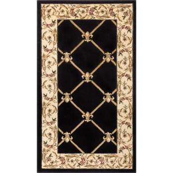 Patrician Trellis French European Formal Traditional / Contemporary Floral Thick Soft Plush Area Rug
